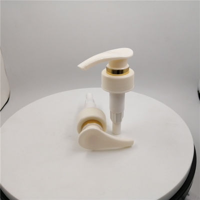 Plastikowa pompa do butelek z blokadą 1,5 cm3, nasadka pompy 28 mm z żebrowanym zamknięciem