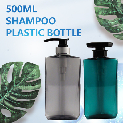 Drukowanie 250 ml PET przezroczysta pusta kwadratowa butelka z pompką do balsamu do butelek z szamponem i odżywką